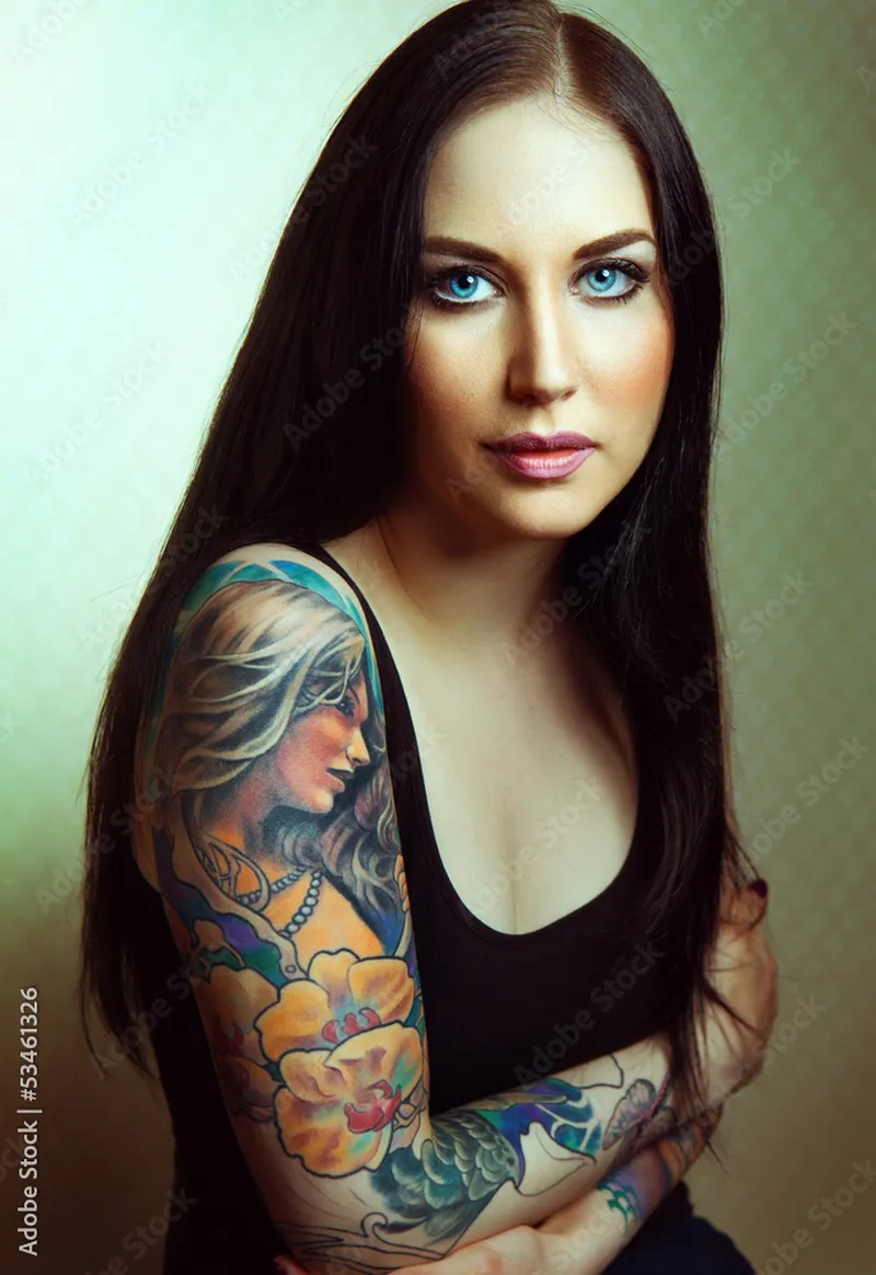 Image Adele image beautiful image beautiful image beautiful image beautiful image beautiful image beautiful - Beautiful glamorous girl with tattoos. Stock Photo | Adobe Stock