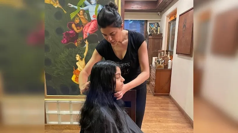 Image Alisah Sen image beautiful image beautiful image beautiful image beautiful - Sushmita Sen gives her daughter Alisah a haircut, says she loves ...