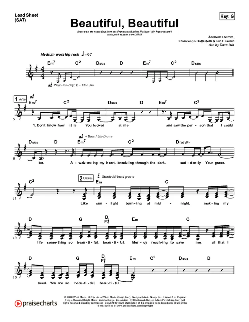 Image Andrew image beautiful image beautiful image beautiful - Beautiful Beautiful Sheet Music PDF (Francesca Battistelli ...