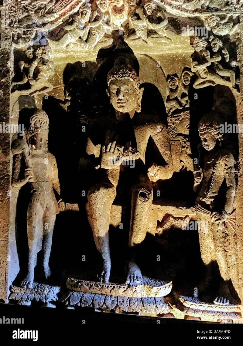 Image Aurangabad - Ajanta and Ellora image beautiful image beautiful - Ajanta caves with Buddha statue and beautiful architectural ...