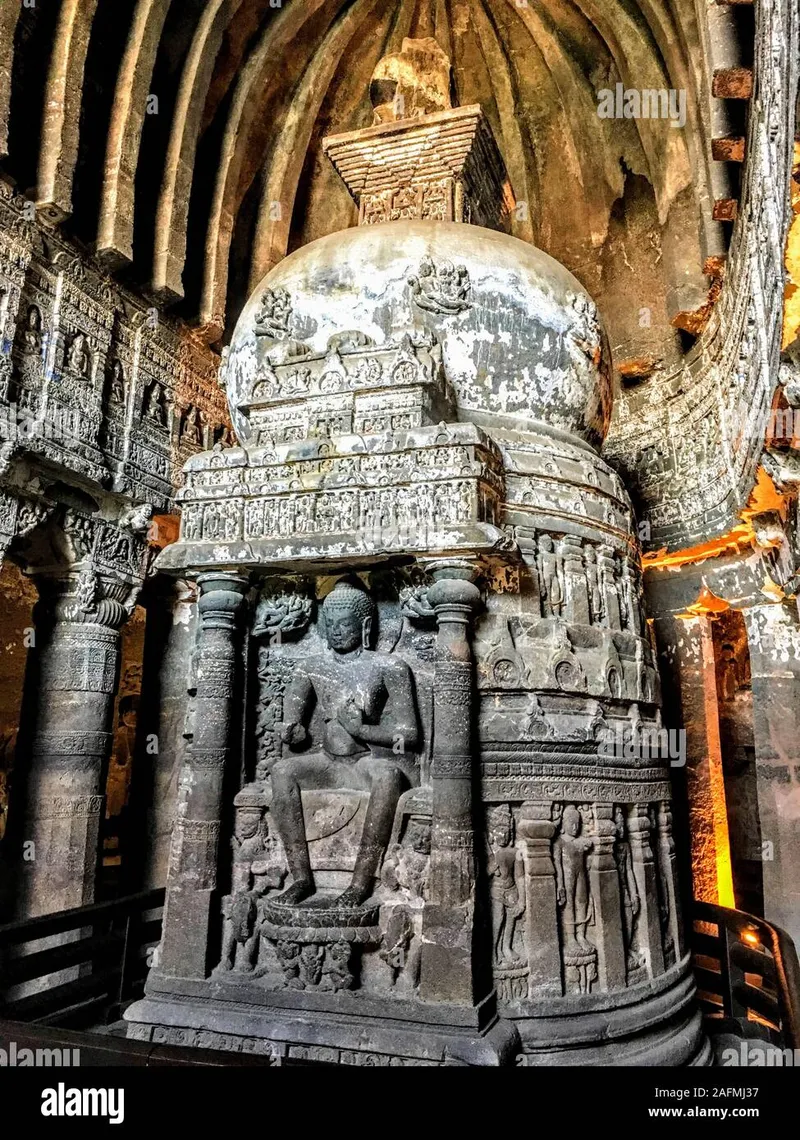 Image Aurangabad - Ajanta and Ellora image beautiful image beautiful - Ajanta caves with Buddha statue and beautiful architectural ...