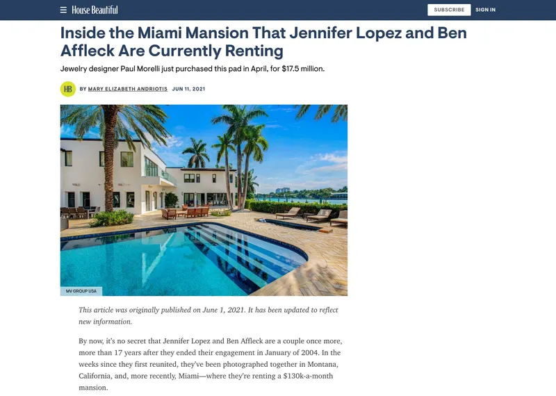 Image Ben Affleck image beautiful - House Beautiful – Inside the Miami Mansion That Jennifer Lopez and ...