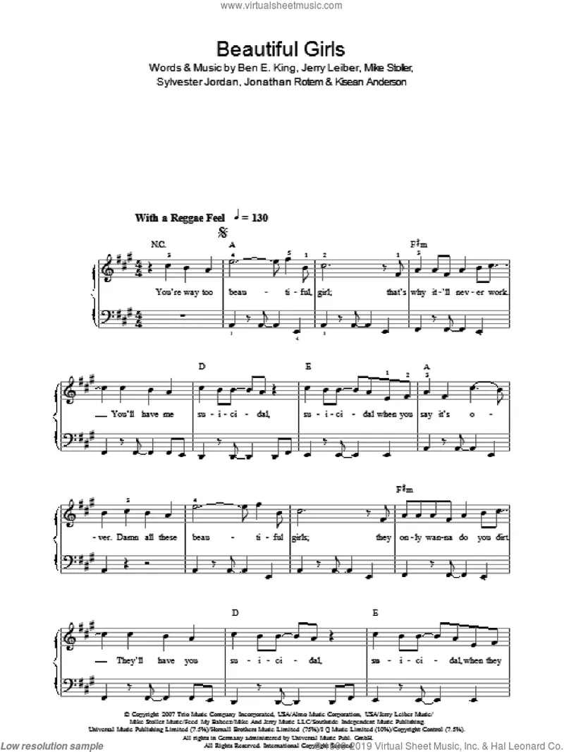 Image Benjamin image beautiful image beautiful image beautiful image beautiful - Beautiful Girls sheet music for piano solo (PDF)