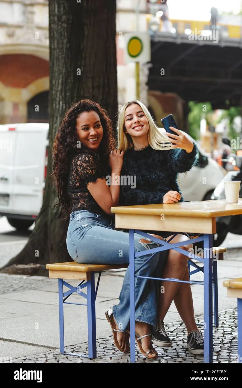 Image Berlin image beautiful image beautiful image beautiful image beautiful image beautiful image beautiful image beautiful - beautiful young women sitting in Berlin street cafe taking selfie ...