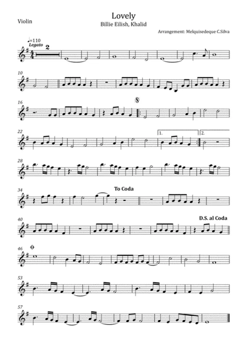 Image Billie Eilish image beautiful image beautiful image beautiful image beautiful image beautiful - Lovely by Billie Eilish - Violin Solo - Digital Sheet Music ...