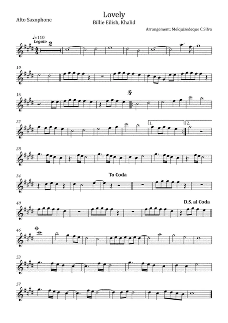 Image Billie Eilish image beautiful image beautiful image beautiful image beautiful image beautiful - Lovely by Billie Eilish - Alto Saxophone - Digital Sheet Music ...