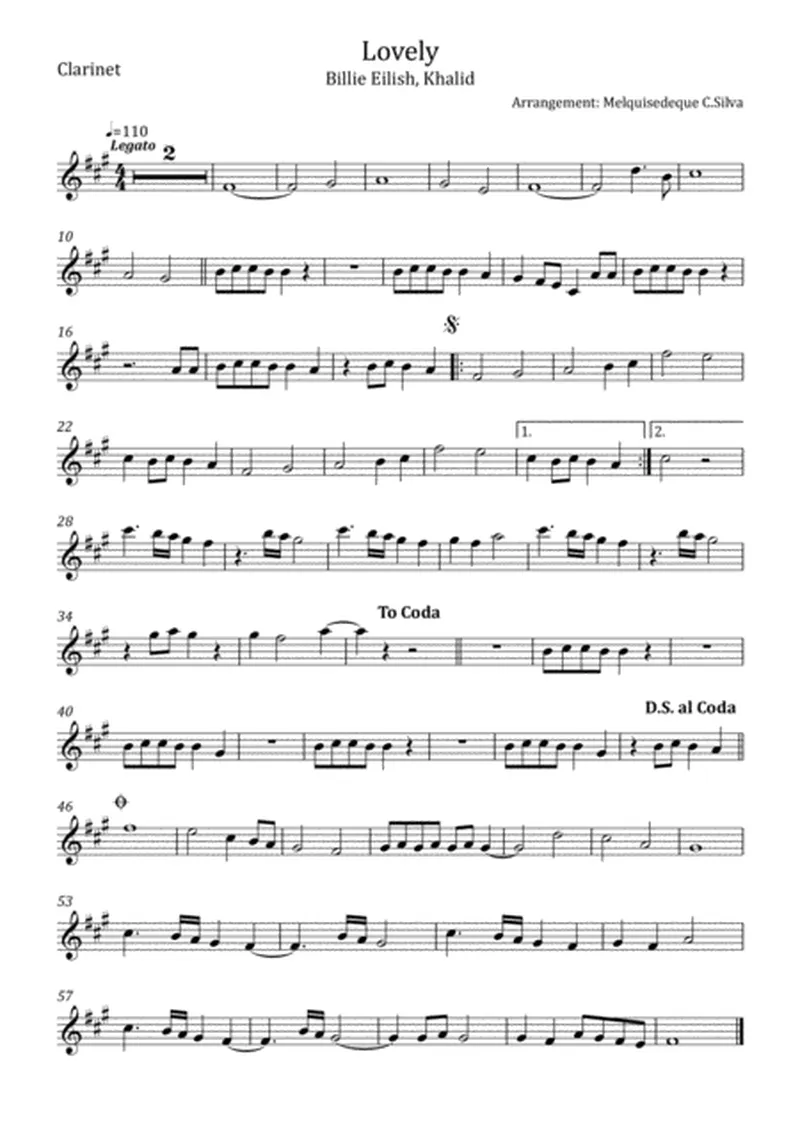 Image Billie Eilish image beautiful image beautiful image beautiful image beautiful image beautiful image beautiful - Lovely by Billie Eilish - Clarinet Solo - Digital Sheet Music ...