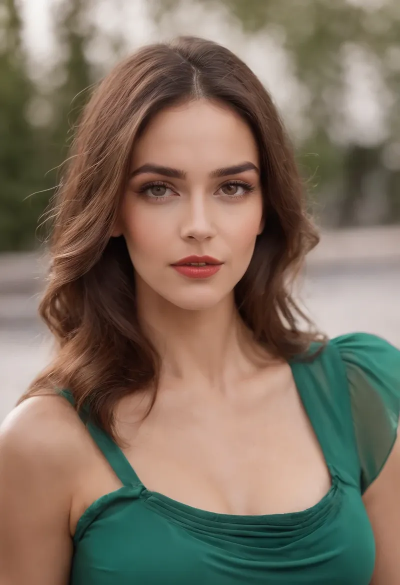 Image Blanco Brown image beautiful image beautiful image beautiful image beautiful - A close up of a woman in a green dress posing for a picture ...