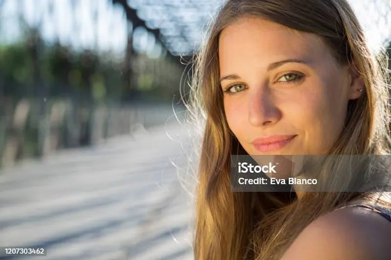 Image Blanco Brown image beautiful image beautiful image beautiful image beautiful image beautiful image beautiful image beautiful - Portrait Of Woman Smiling Outside And Look Straight At Camera ...