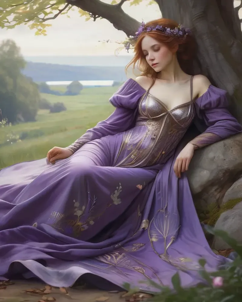 Image Blanket image beautiful image beautiful image beautiful image beautiful image beautiful image beautiful image beautiful - Princess lying nature, purple blanket - AI Photo Generator - starryai