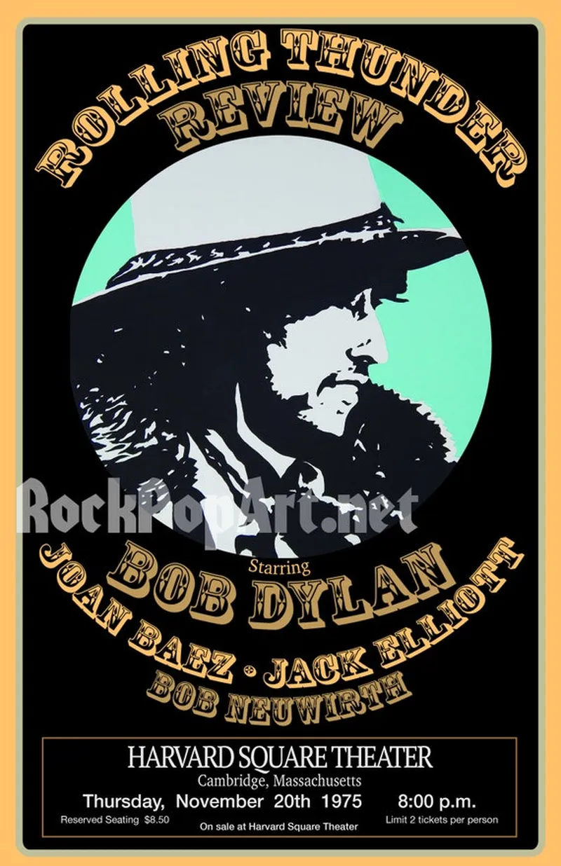 Image Bob Dylan image beautiful - BOB DYLAN 1975 Rolling Thunder Tour Concert Poster Re-imagines the ...