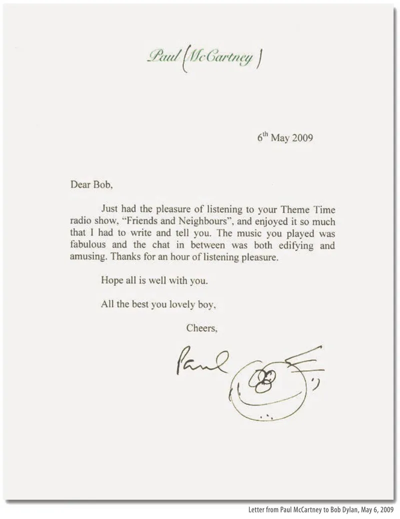 Image Bob Dylan image beautiful image beautiful - A letter from Paul McCartney to Bob Dylan ending with - 