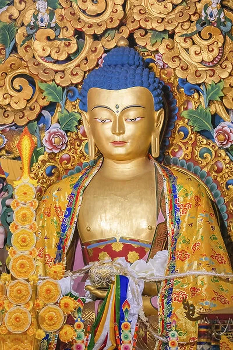 Image Bodh Gaya - Birthplace of Buddhism image beautiful image beautiful image beautiful image beautiful image beautiful - Bhutanese Buddhist temple interior, Bodh Gaya, Bihar, India