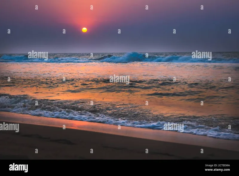 Image Chennai - Marina Beach image beautiful image beautiful - Beautiful sunrise over the beach in long exposure. Moving elements ...