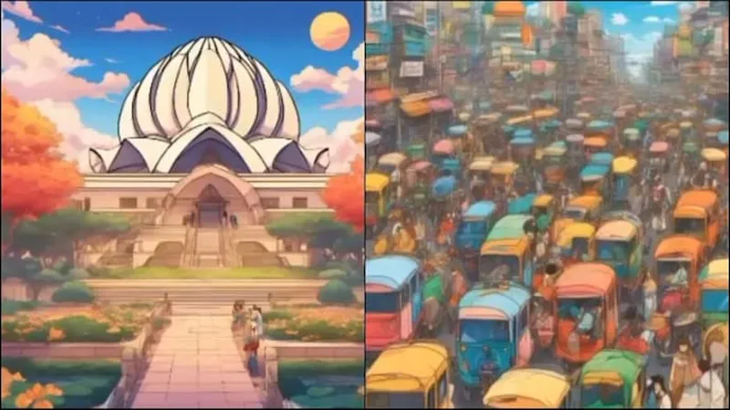 Image Delhi - Capital of India image beautiful - Artist reimagines Delhi in the world of anime thanks to AI. Must ...