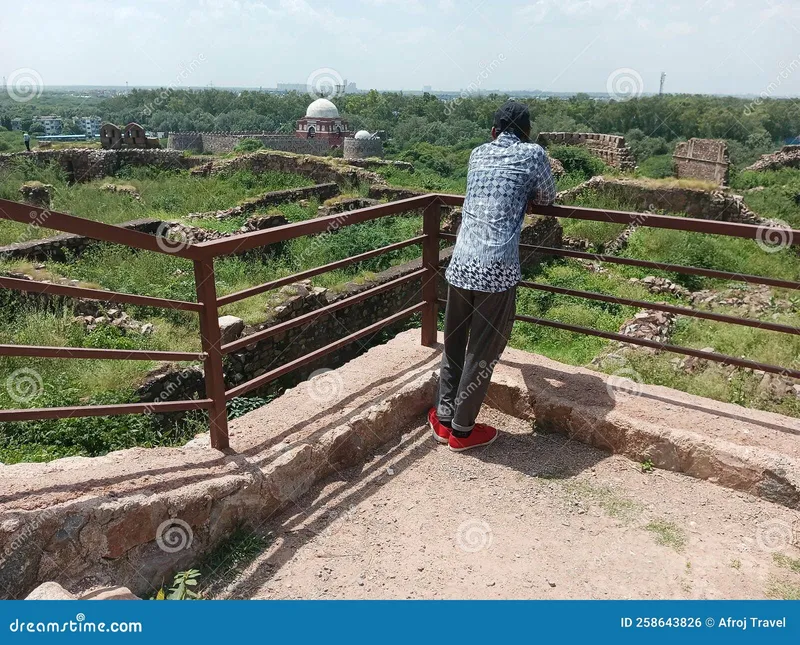 Image Delhi - Capital of India image beautiful - A Man Inside the Tughlaqabad Fort Enjoying the Beautiful View ...