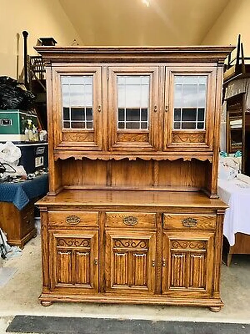 Image Ethan image beautiful image beautiful - Beautiful Ethan Allen Mission Oak China Hutch Cabinet W/ Charter ...