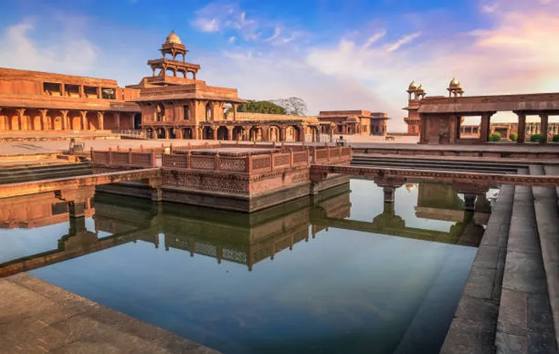 Image Fatehpur Sikri - Ghost Town image beautiful image beautiful image beautiful image beautiful - Fatehpur Sikri Anup Talao Red Sandstone Architectural Structure At ...