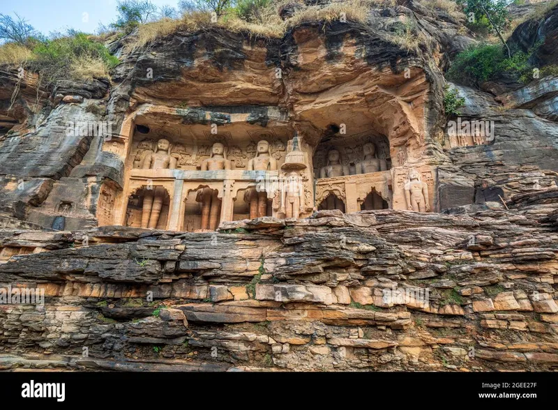 Image Gwalior Fort - Majestic Fort image beautiful image beautiful - Beautiful Jain Statues carved on the rock near Gwalior Fort ...