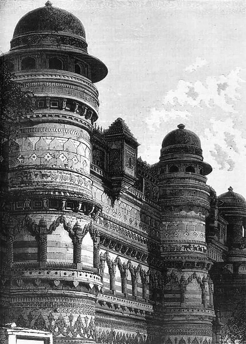 Image Gwalior Fort - Majestic Fort image beautiful image beautiful - Side Wall of the Pal Palace, Gwalior, c1891 Our beautiful Wall Art ...