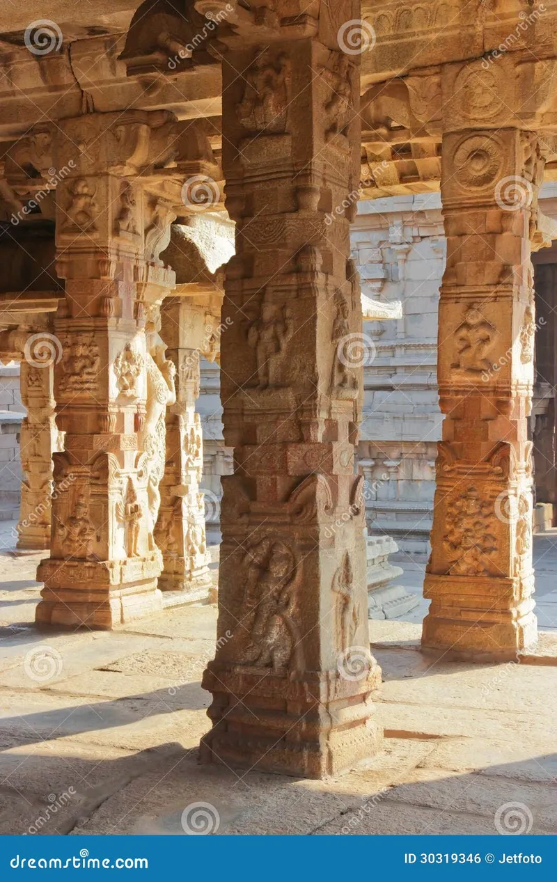 Image Hampi - Ancient City image beautiful image beautiful image beautiful - Some Beautiful Pillar of the Krishna Temple in Hampi Stock Photo ...