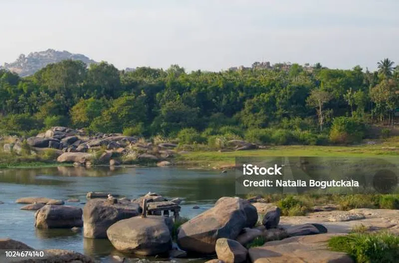 Image Hampi - Ancient City image beautiful image beautiful image beautiful image beautiful - Scenic Tungabhadra River Bank In Hampi India Stock Photo ...