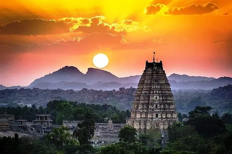 Image Hampi - Virupaksha Temple image beautiful - Hampi Virupaksha Temple is beautiful sunset point is a back ...