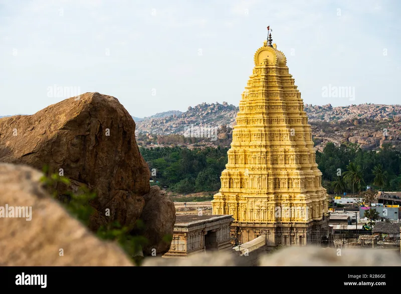 Image Hampi - Virupaksha Temple image beautiful image beautiful - Selective focus) Beautiful Virupaksha temple at sunset in Hampi ...