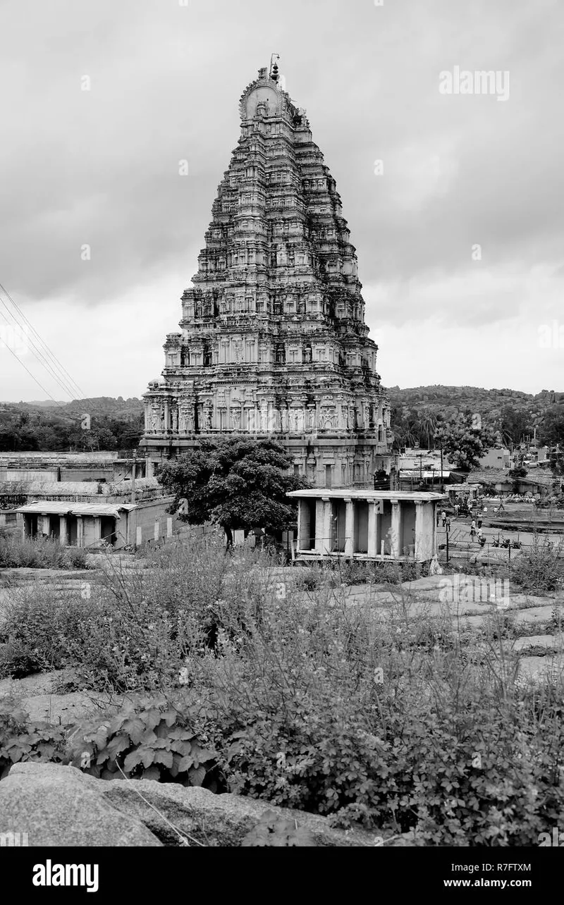 Image Hampi - Virupaksha Temple image beautiful image beautiful image beautiful image beautiful - South india landmark Black and White Stock Photos & Images - Page ...