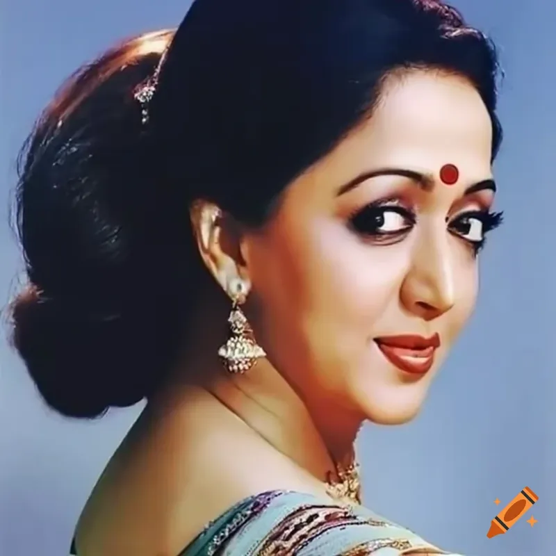 Image Hema Malini image beautiful image beautiful - Bollywood actress hema malini with a beautiful simple messy bun ...