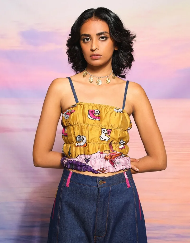 Image Hulchal image beautiful image beautiful - Buy Yellow Hulchul Top by Designer ANANYA AGRAWAL LABEL for Women ...