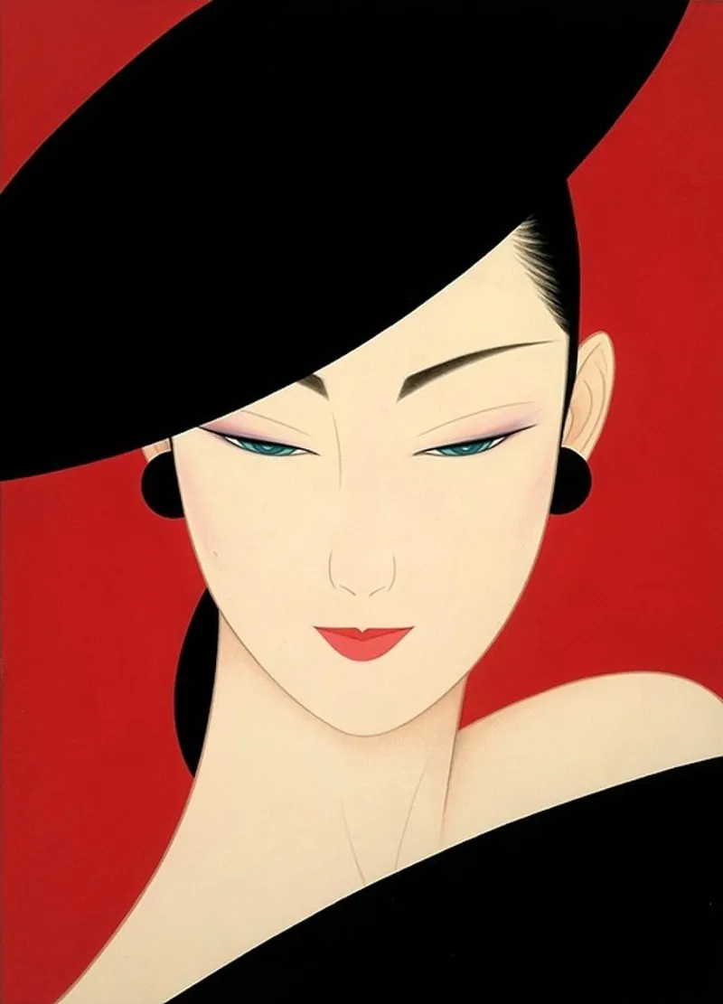 Image Ichiro image beautiful - Art: Japanese beauty in Art Déco style by artist Ichiro Tsuruta (06)