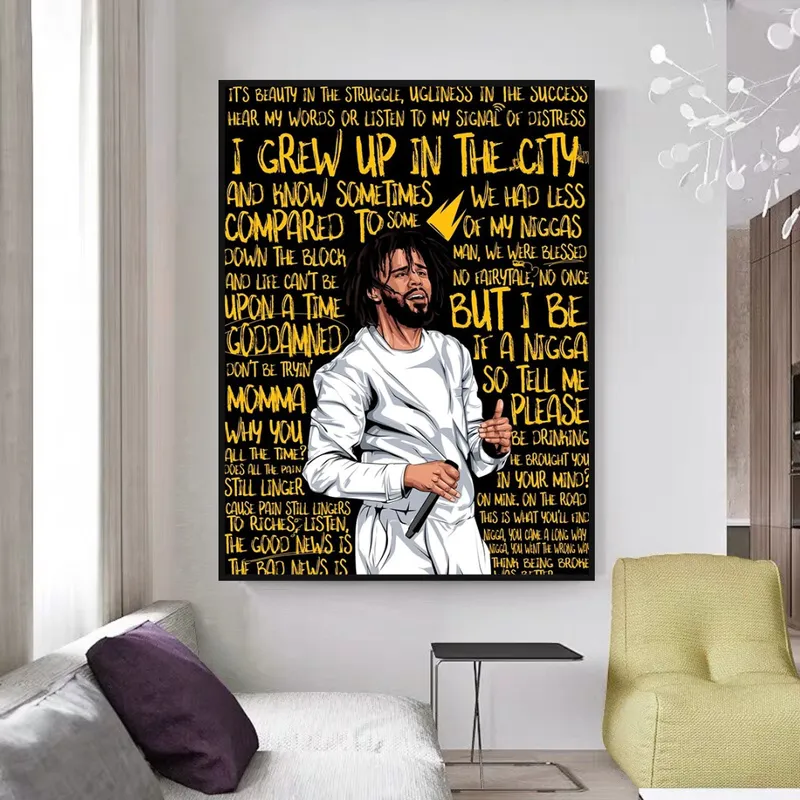 Image J Cole image beautiful image beautiful - J Cole Singer Rapper Canvas Wall Art | J Cole Wall Art ...