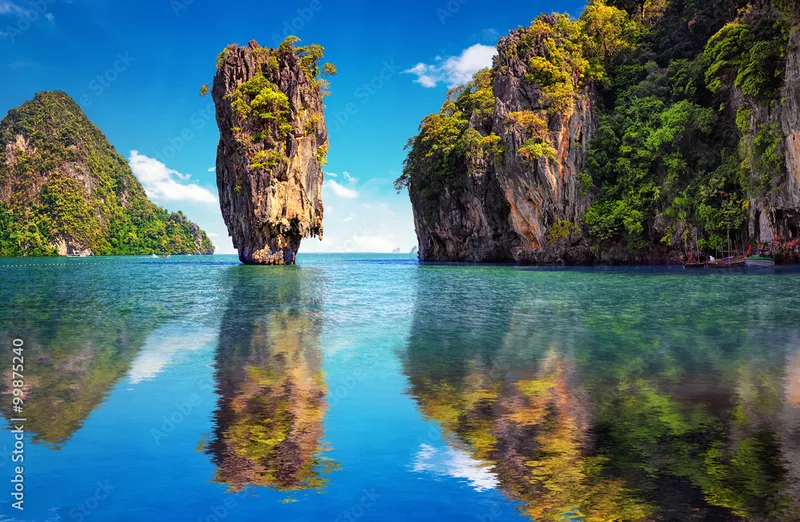 Image James Bond image beautiful - Beautiful nature of Thailand. James Bond island reflects in water ...