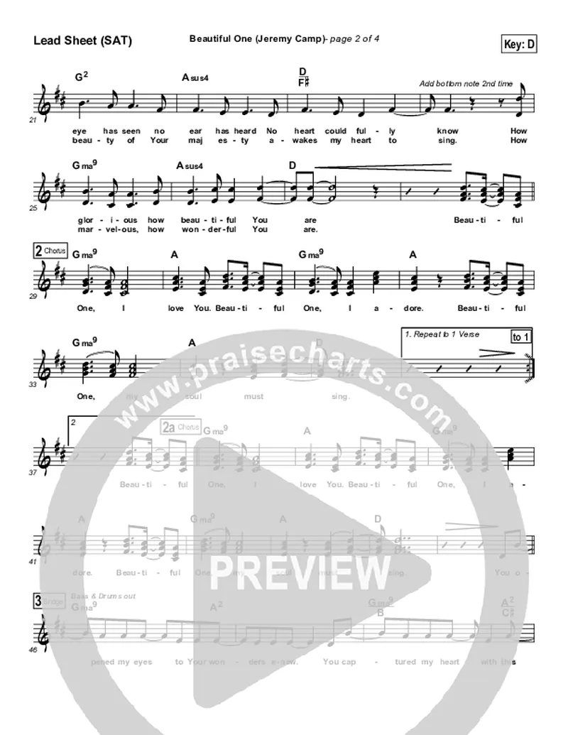 Image Jeremy image beautiful image beautiful image beautiful - Beautiful One Sheet Music PDF (Jeremy Camp) - PraiseCharts