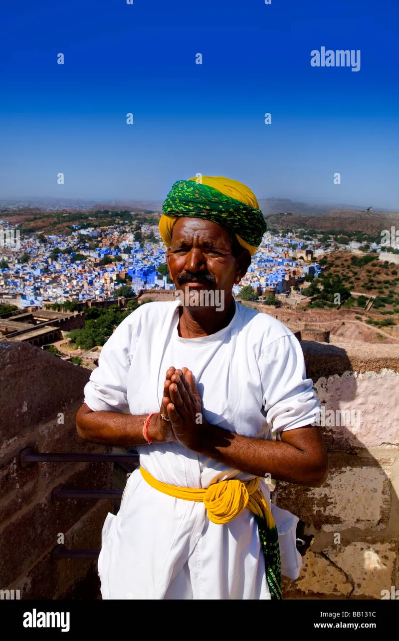 Image Jodhpur - Blue City image beautiful image beautiful image beautiful - Great image of colorful Hindu man with turban in beautiful BLUE ...