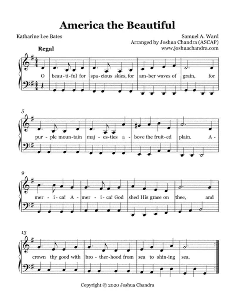 Image Joshua image beautiful image beautiful image beautiful image beautiful image beautiful image beautiful image beautiful image beautiful image beautiful - America the Beautiful in G (Easy Piano) by Samuel Ward - Piano ...