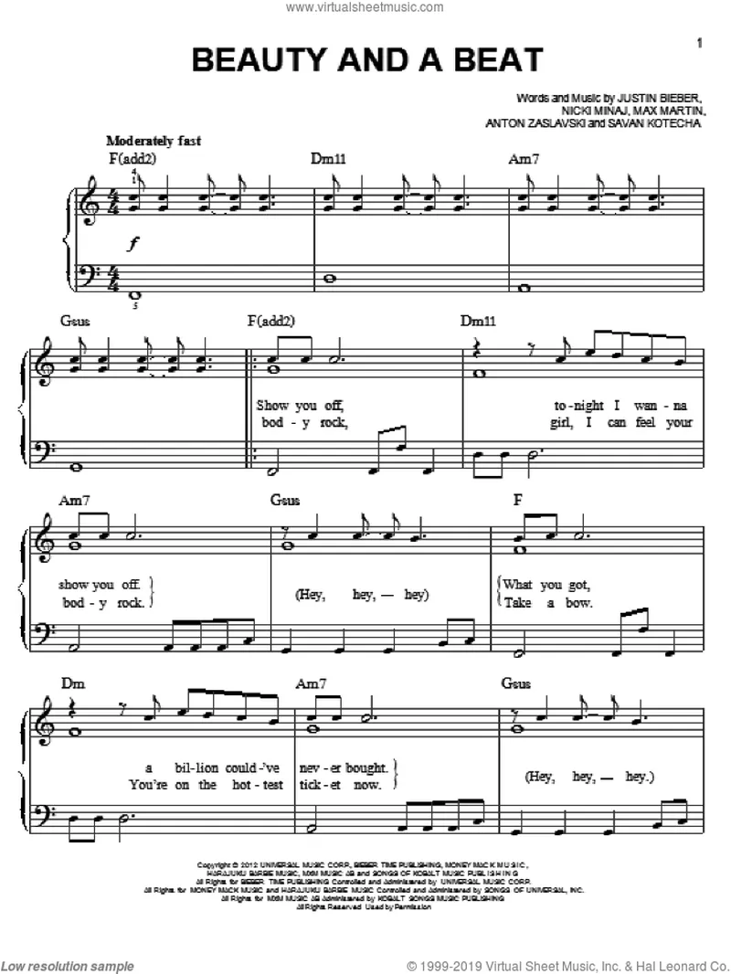 Image Justin Bieber image beautiful image beautiful image beautiful image beautiful image beautiful image beautiful image beautiful image beautiful image beautiful image beautiful - Beauty And A Beat sheet music (easy) for piano solo (PDF)