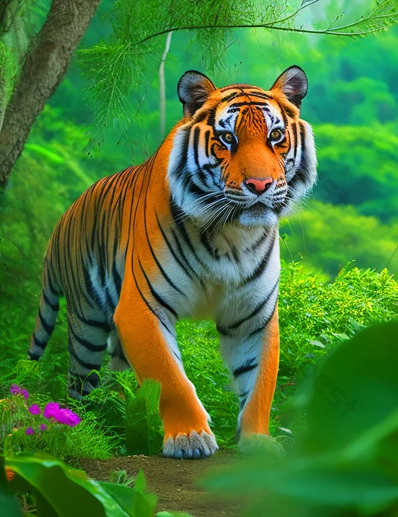 Image Kanha National Park - Tiger Reserve image beautiful image beautiful image beautiful image beautiful image beautiful image beautiful image beautiful image beautiful - Beautiful Bengal Tiger With Lush Green Habitat Background Photo ...