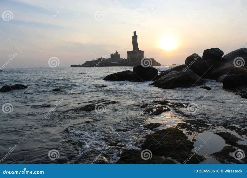 Image Kanyakumari - Southern Tip of India image beautiful image beautiful image beautiful image beautiful image beautiful image beautiful image beautiful image beautiful - Iconic Thiruvalluvar Statue at Sunset in Kanyakumari, India, with ...