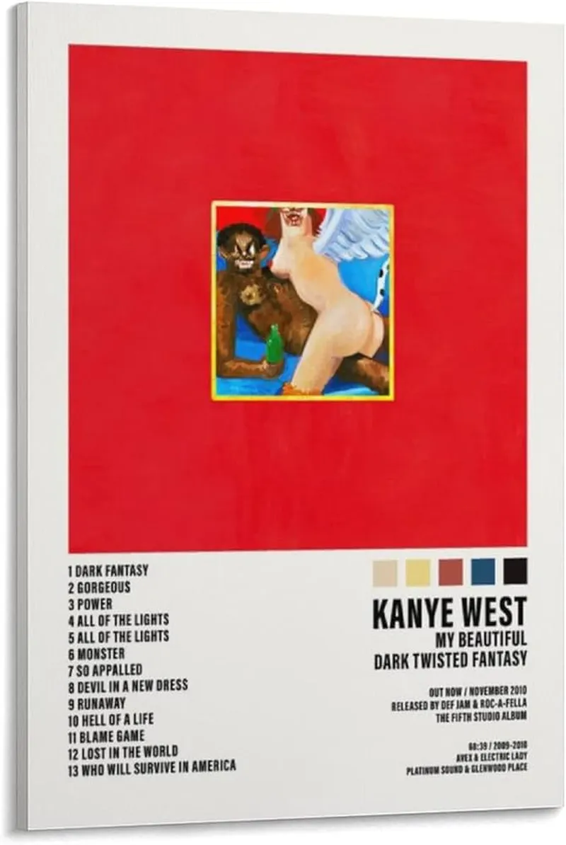 Image Kanye West image beautiful image beautiful - Amazon.com: MALOOS Kanye West - My Beautiful Dark Twisted Fantasy ...