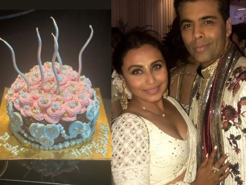 Image Karan Johar image beautiful - Rani Mukerji bakes a beautiful cake on Karan Johar's 48th birthday ...