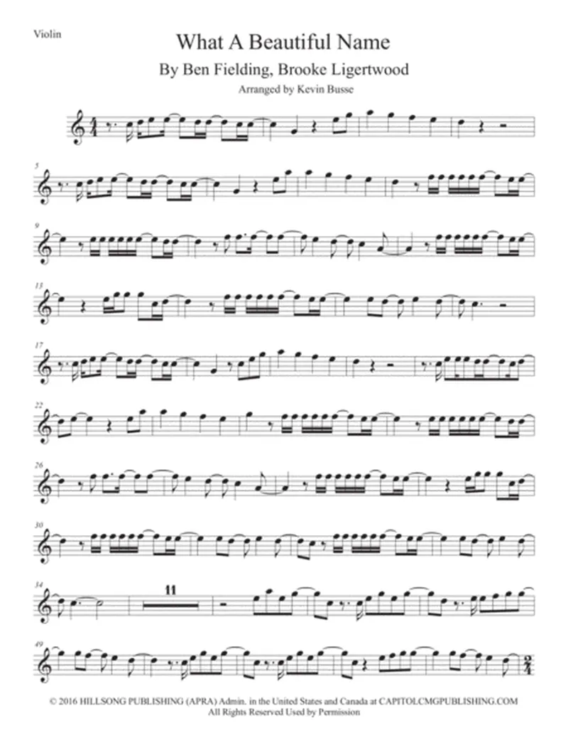 Image Kevin image beautiful image beautiful image beautiful image beautiful image beautiful image beautiful image beautiful - What A Beautiful Name - Violin Solo - Digital Sheet Music | Sheet ...