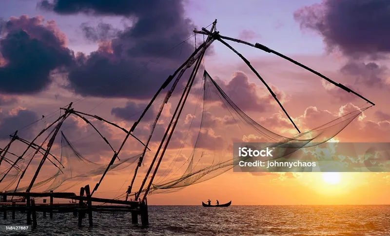 Image Kochi - Chinese Fishing Nets image beautiful - Beautiful Sunset Over The Chinese Fishing Nets In Cochin Stock ...