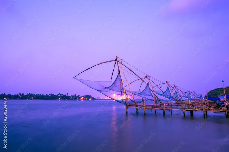 Image Kochi - Chinese Fishing Nets image beautiful image beautiful image beautiful - beautiful evening scene of Kochi chinese fishnets in Kochi, Kerala ...