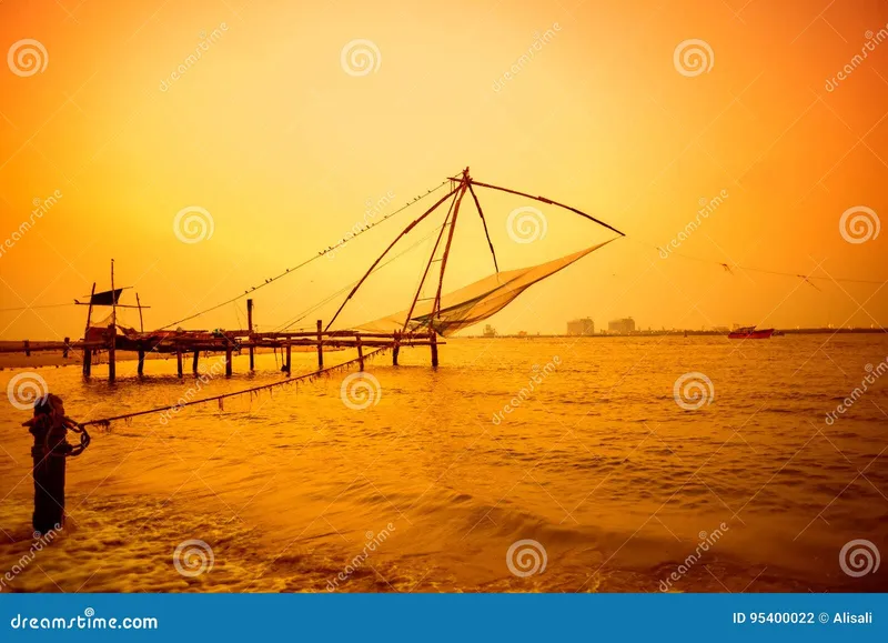 Image Kochi - Chinese Fishing Nets image beautiful image beautiful image beautiful image beautiful - Beautiful Sunset Scene of Kochi Chinese Fishnets, Kerala. Fort K ...