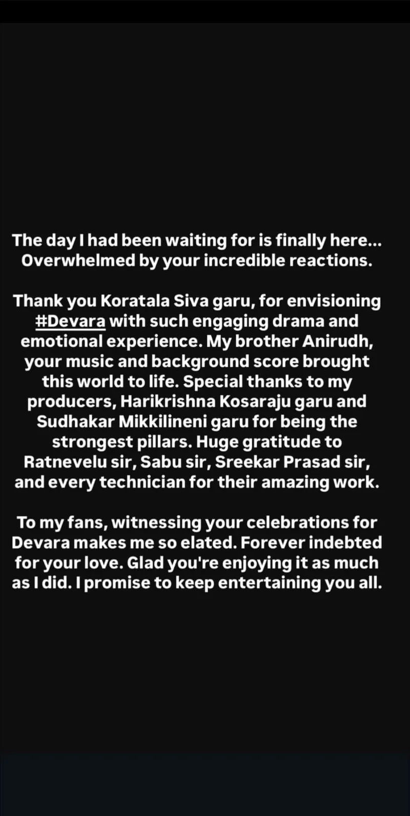 Image Kosaraju Hari Krishna image beautiful image beautiful image beautiful - Jr NTR overwhelmed with fans' reaction to Devara Part 1