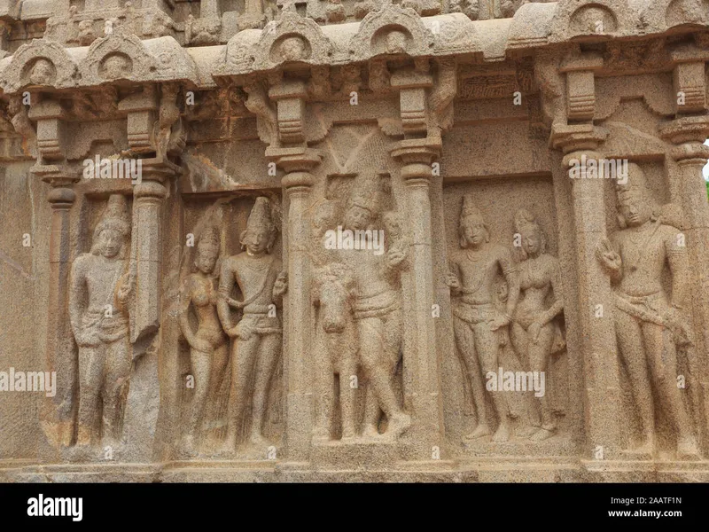 Image Mahabalipuram - Pancha Rathas image beautiful - Beautiful sculptures on the walls of Pancha Rathas temple in ...