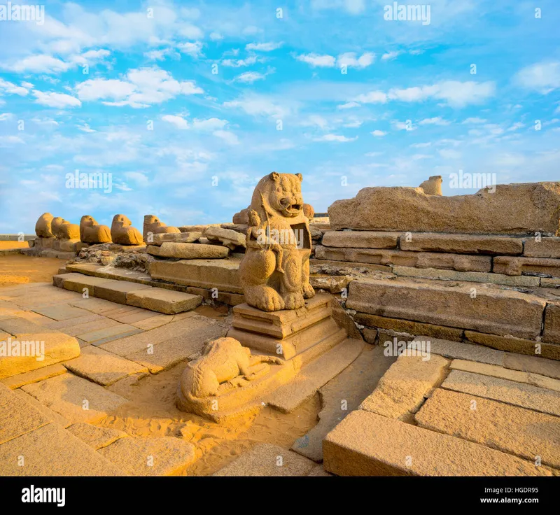 Image Mahabalipuram - Shore Temples image beautiful image beautiful - beautiful ancient sculpture of lion monolithic famous Shore Temple ...