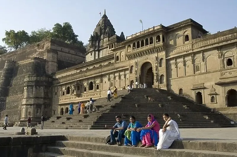 Image Maheshwar - Temples and Forts image beautiful - The ghats on the Narmada River at the Ahilya Fort Our beautiful ...